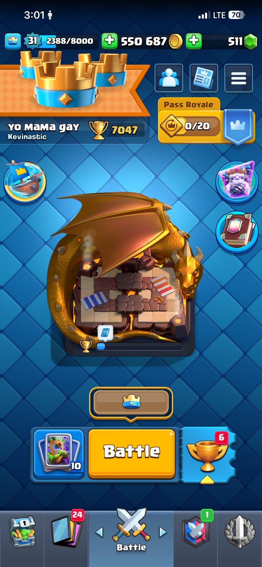 Clash Royale Account Arena 19 Lvl 14 Evolution Dart Goblin