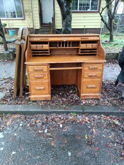 antique oak roll-top desk