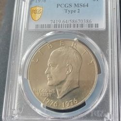 Eisenhower 1$ MS64 Certified By PCGS