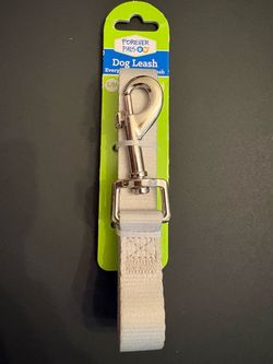 New white Forever Pals Dog Leash S/M