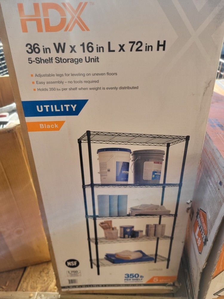 36W X16IN L X72IN H  5 SHELF  STORAGE UNIET 