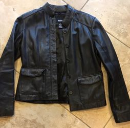 Mossimo black Leather jacket coat sm