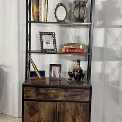 4 Tier Shelf With Drawer & Storage / Bookshelf/ Bookcase / Cabinet / Display Rack LIKE NEW!