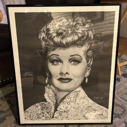 I LOVE LUCY Lucille BALL FRAMED Signed By BRADFORD