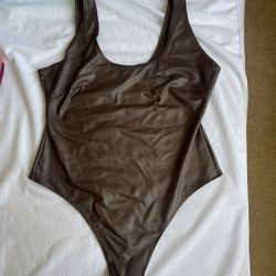 Skims Wet Jersey Bodysuit Cocoa Brown