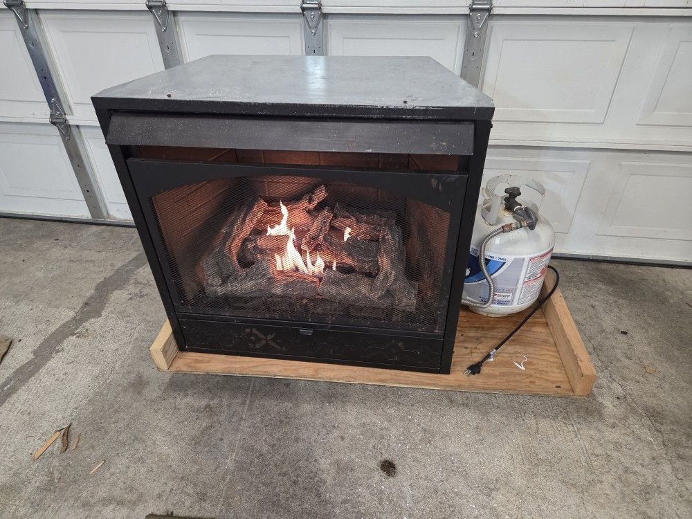 Vent free gas propane fireplace heater