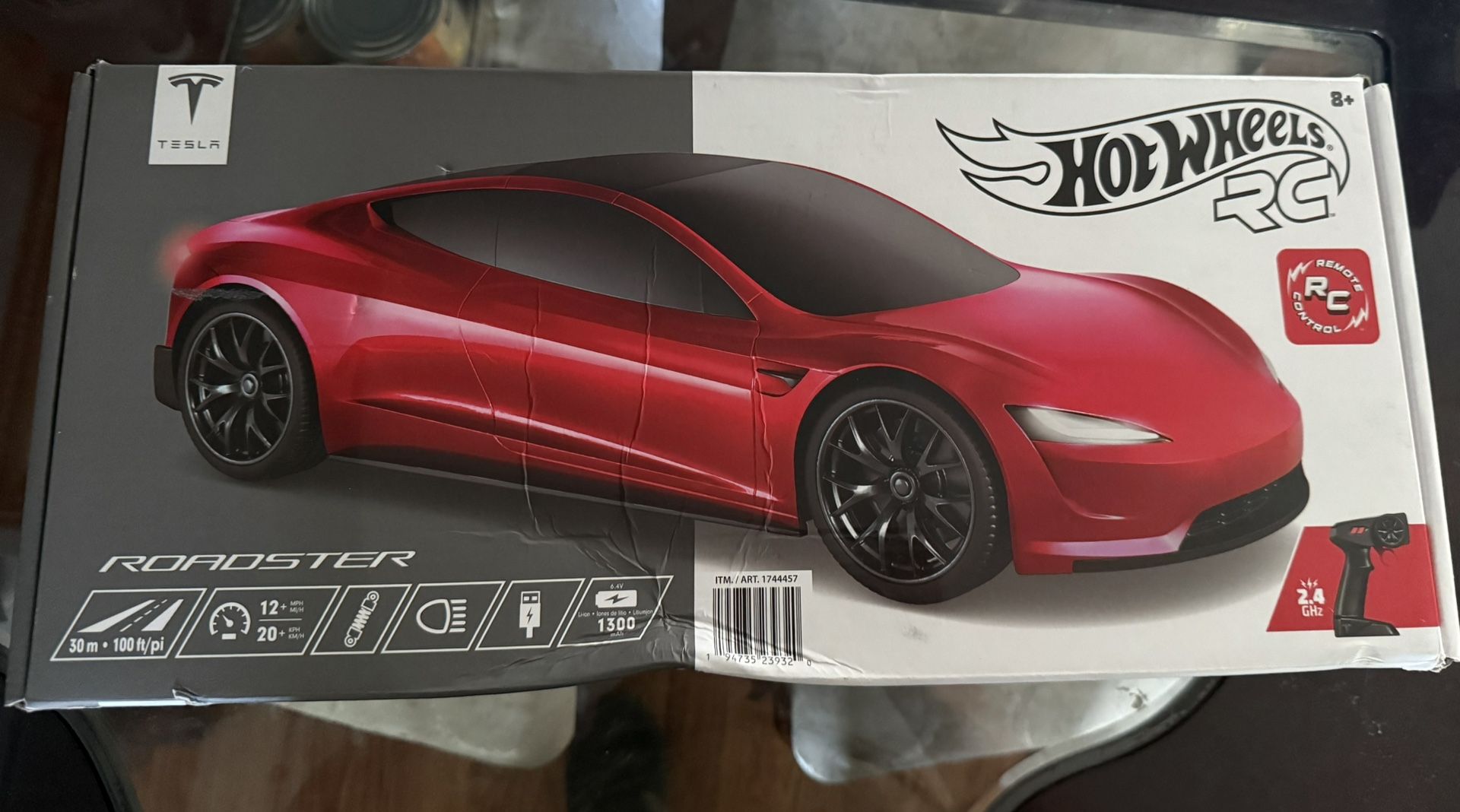 2023๐ฅ Hot Wheels Tesla Roadster Remote Control RC 2.4 Ghz 1:10 Toy Car Rare ๐