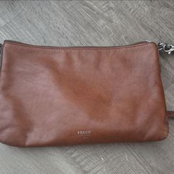 Fossil Brown Leather Crossbody Bag