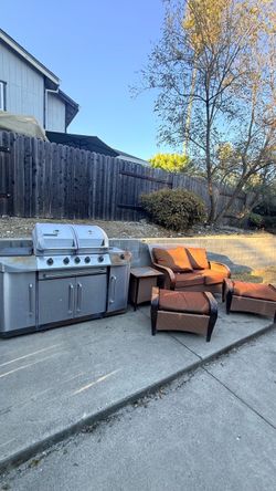 Outdoor patio furniture and perfect flame grill