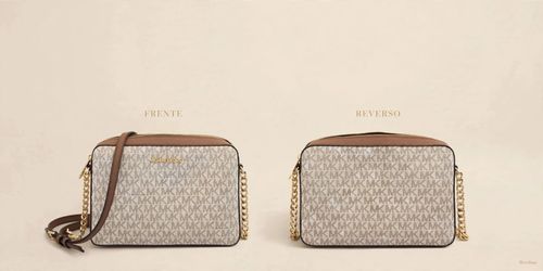 Michael Kors Jet Set Large Logo Crossbody Bag in vanilla and brown