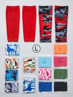athletic leg compression sleeves (often used as UV-protection sun sleeves or light leg guards for sports).