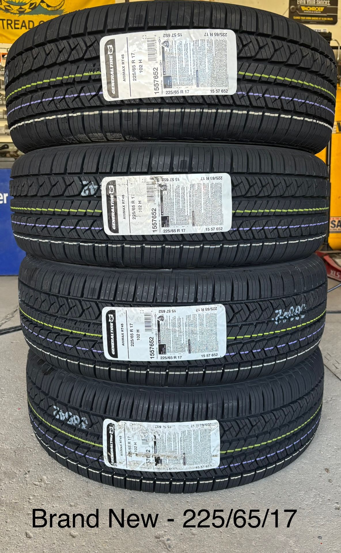 (4) - 225/65/17 General Altimax RT45 Tires
