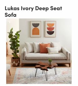Lukas Ivory Deep Seat Sofa from World Market