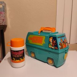 Vintage Thermos Brand Scooby Doo Mystery Machine Plastic Lunch Box Including Thermos.