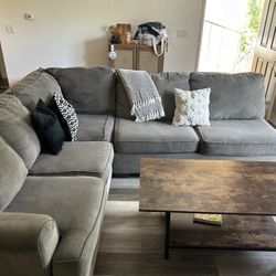 Grey Sectional Couch-Right Chaise 