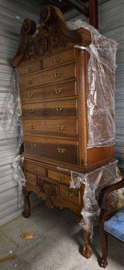 Vintage Thomasville Mahogany Swan-Neck Highboy