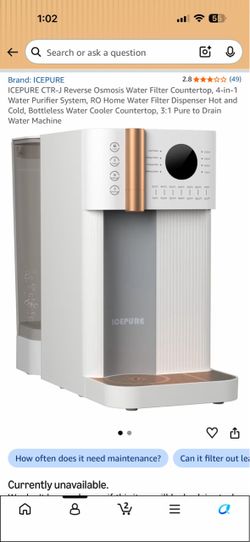 IcePure countertop RO reverse osmosis water filter