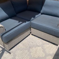 Grey And Blue Outdoor Patio Furniture