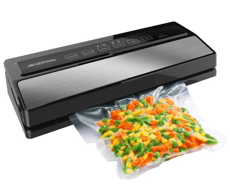 Vacuum Sealer Machine, Automatic Food Sealer for Food Savers w/Starter Kit|Led Indicator Lights|Easy to Clean|Dry & Moist Food Modes| Compact Design