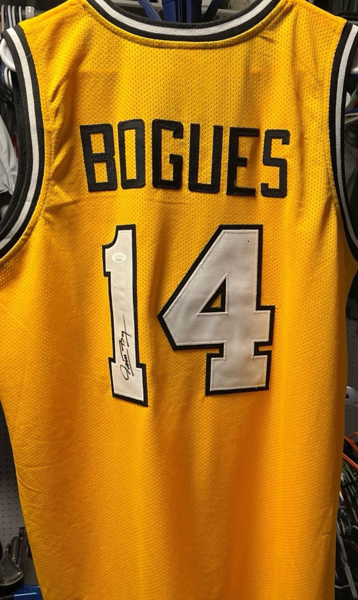 Signed XL Jersey by Muggsy Bogues of the Wake Forest with JSA sticker!