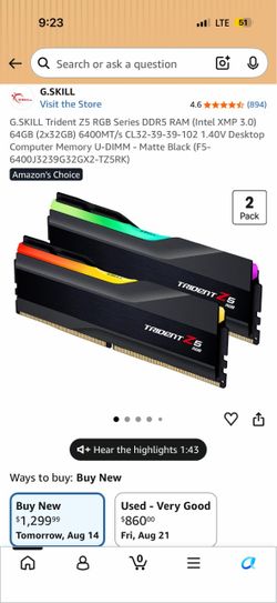 Trident Z5 RGB 64GB Intel XMP 3.0