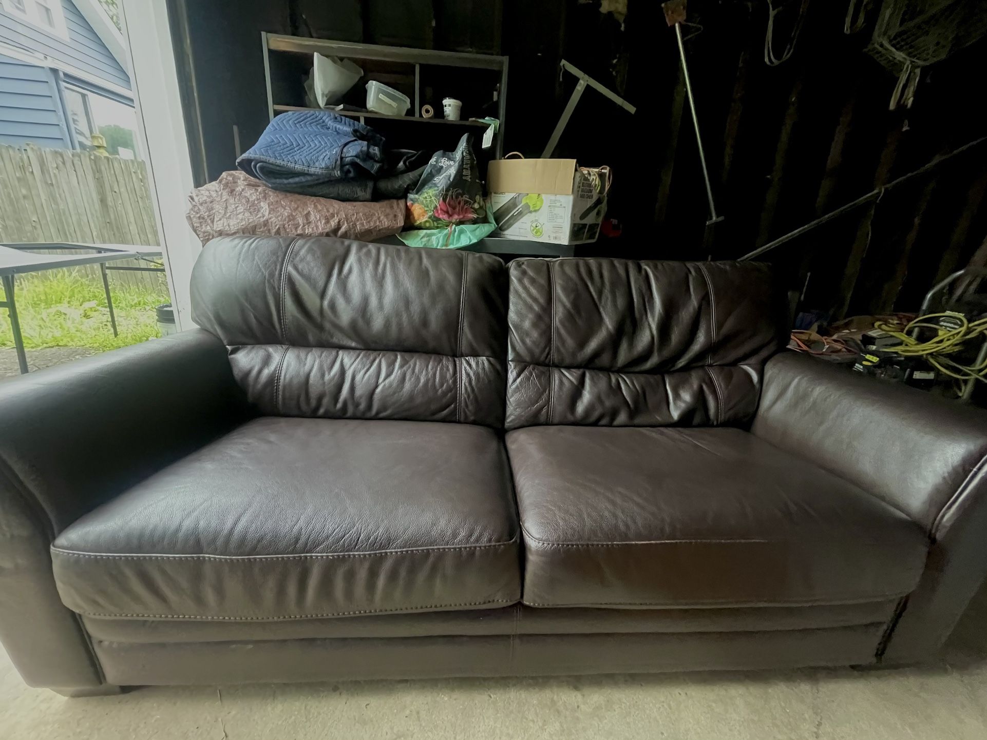 Brown Leather Couch