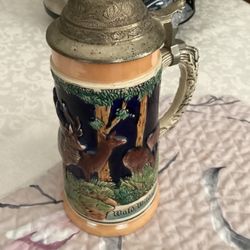 VINTAGE CERAMIC IMPORTED GERMAN LIDDED BEER STEIN