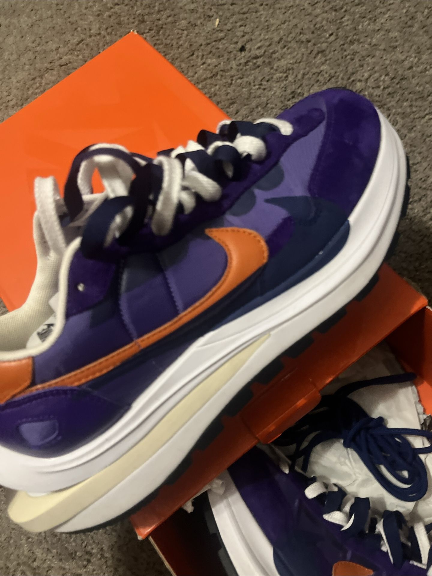 Sneaker Nike Vaporwaffle Sacai Purple Orange Sacai X Nike 