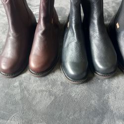 Leather Booties Double Sole 