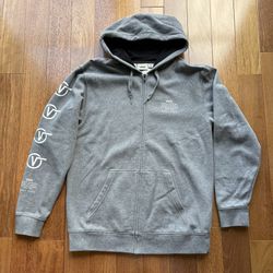 VANS Off The Wall Grey Soft Zip-Up Hoodie - Men’s Medium 