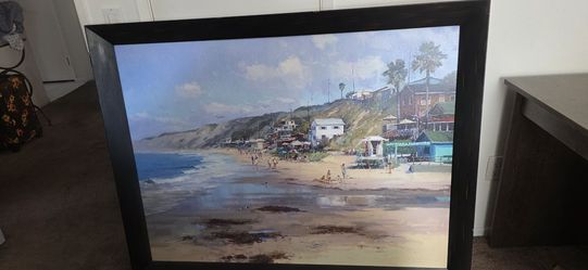 Beach Day Crystal Cove Framed Painting by Anthony Salvo