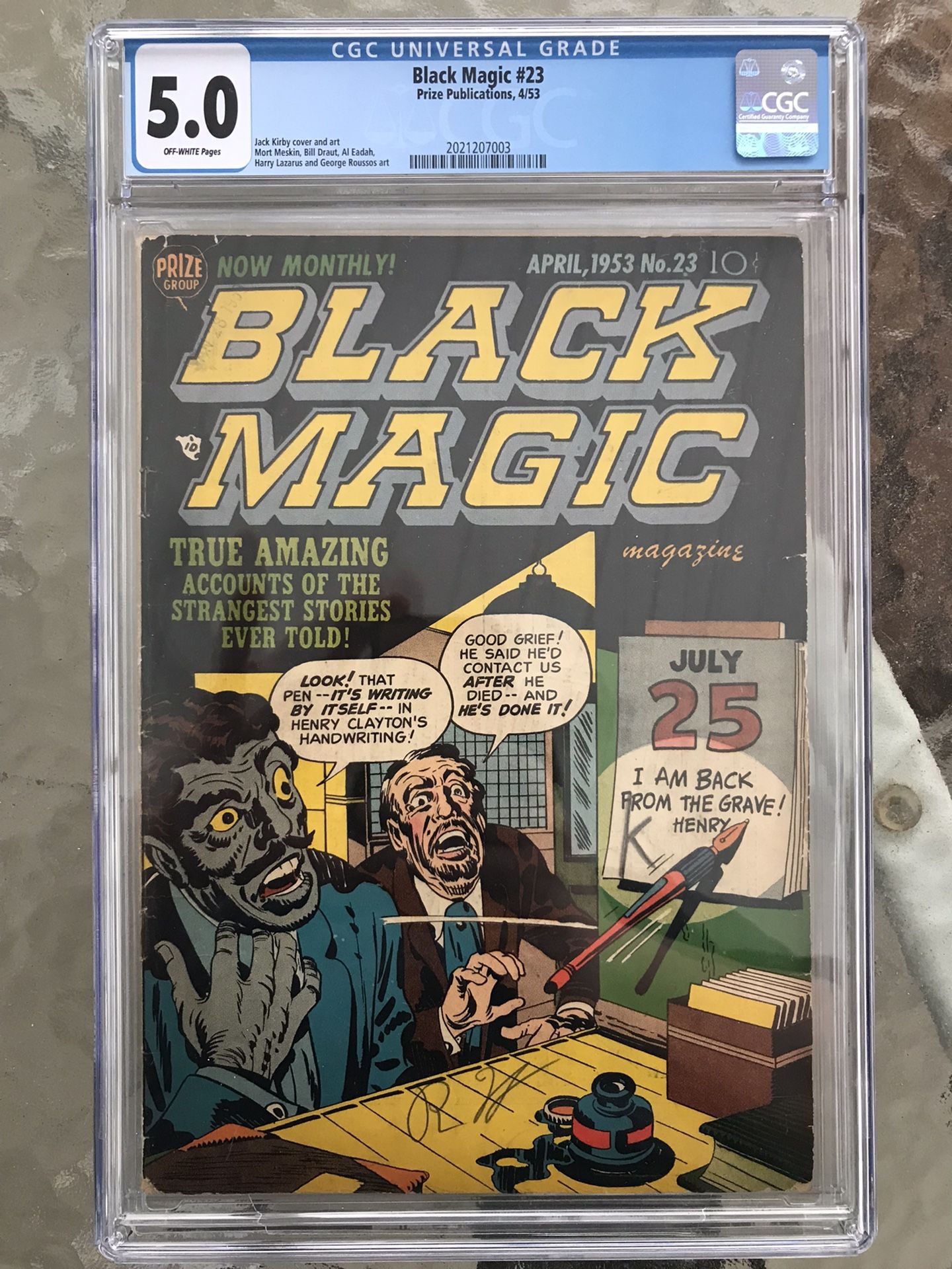 Black Magic #23 (1953) CGC 5.0 — Jack Kirby cover and art; Prize Publications