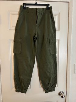 Olive Green Cargo Jogger Pants
