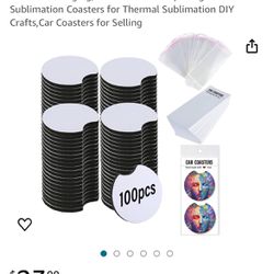 100 PCS Sublimation Blank Coasters