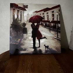 Couple In The Rain Painting