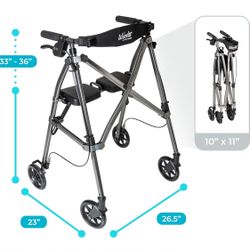 Brand New: Stander Wonder Rollator. Lightweight Folding Space Saver Mobility Rolling Walker for Seniors and Adults.