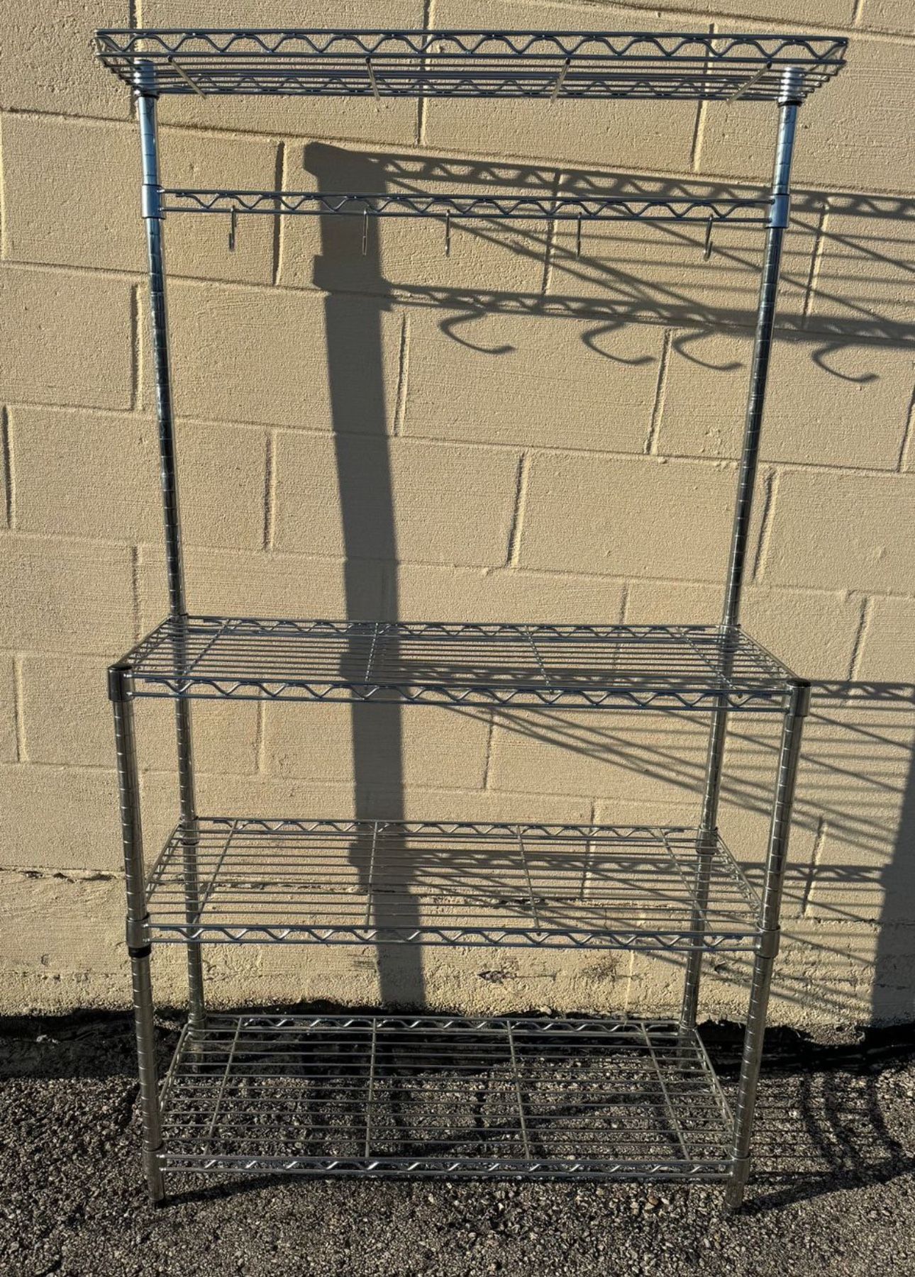 Rack storage with 4 shelves for kitchen, bath, bar, plants or more!