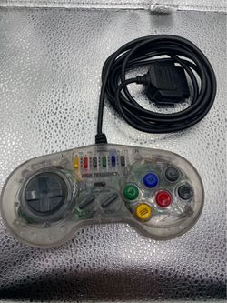 High Frequency Clear SNES Wired Turbo Controller Super Nintendo Transparent Rare