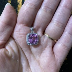 10k PINK CZ STONE CHARM 