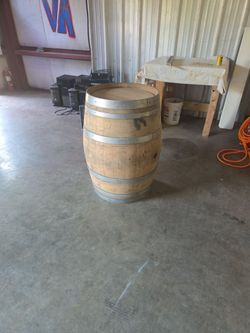 3 wooden barrels
