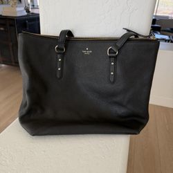 Kate Spade New York Black Leather Tote – Fits 13” Laptop
