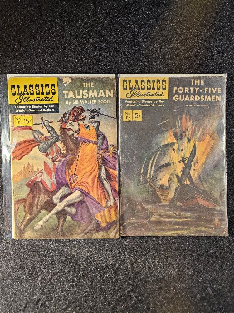 Lot Of 2 Classics Illustrated 1953 Comics The Talisman & The Forty-Five Guardsmen (VG)