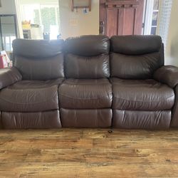Leather Reclining Sofa