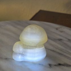 2.5" Approximately Yellow Fluorite Double Mushrooms Reactive With UV Lights 