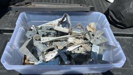 Lot of Galvanized Steel Joist Hangers and Brackets