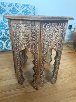 Moroccan Style Wooden Side Table