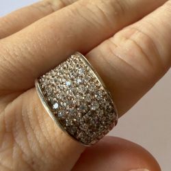 Vintage .925 Sterling Silver Square Cocktail Ring