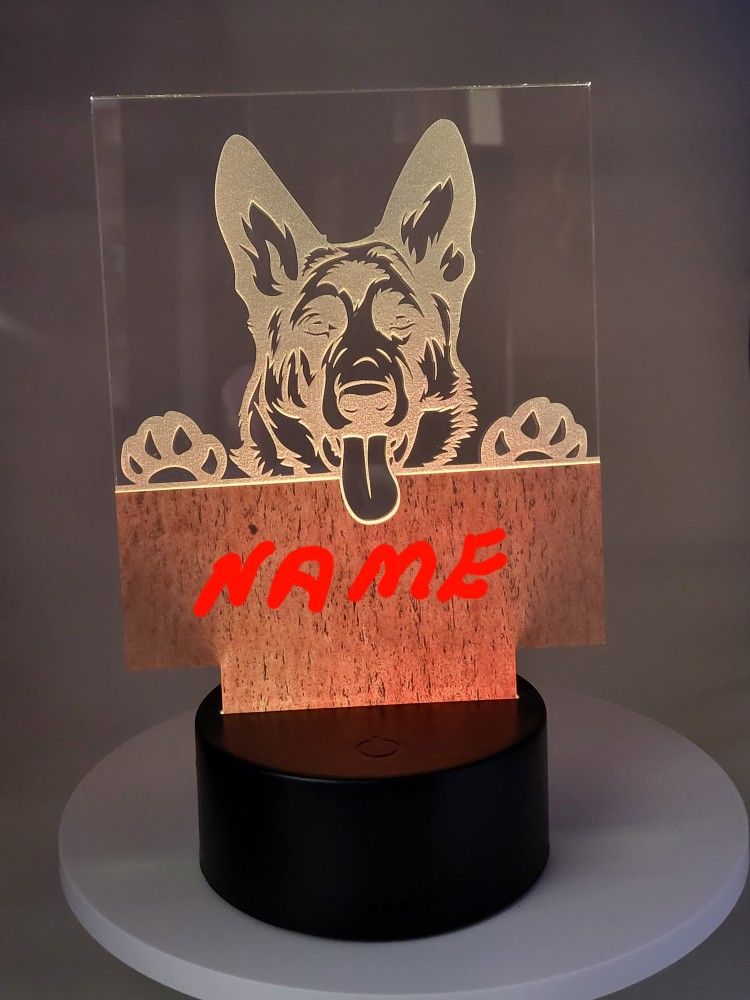 Personalized Custom Dog Breed LED Light, Night Light  German Shepherd 