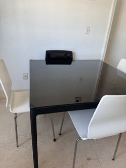 Black Glass Top Dining Table