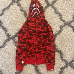 BAPE RED ZIP UP